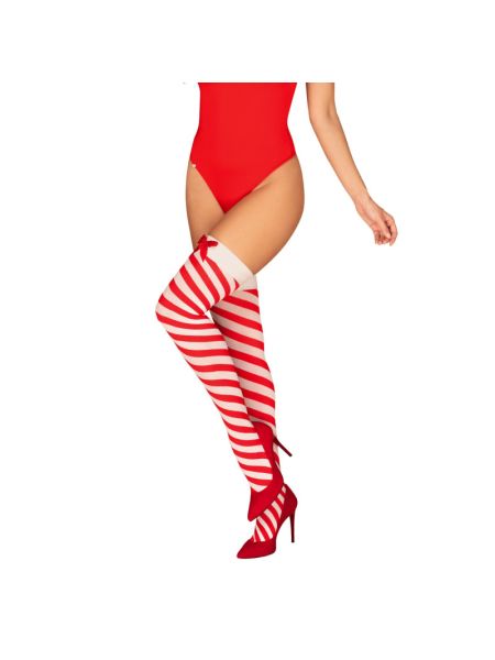 Панчохи Obsessive Kissmas stockings S/M