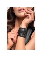 Жіночий гаманець-браслет Noir Handmade F326, black, під шкіру, рельєфний візерунок, кишеня на блискавці