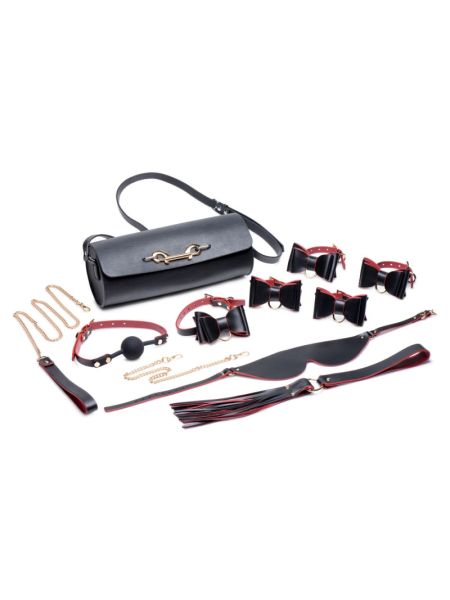 Набір БДСМ з дорожньою сумкою Master Series: Bow — Luxury BDSM Set With Travel Bag, 11 предметів