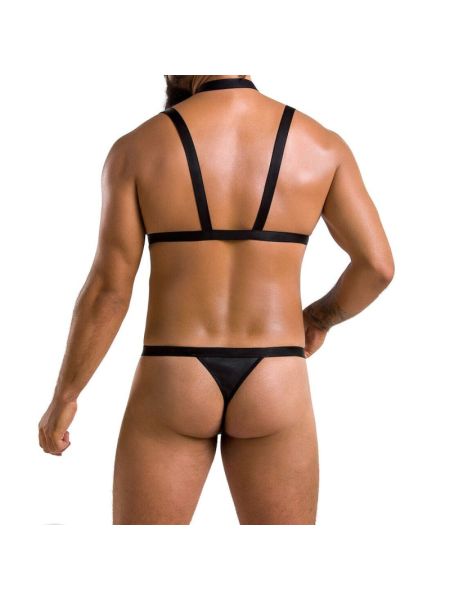 Комплект чоловічої білизни зі стреп Passion 039 SET ANDREW S/M Black, стринги, шлейки