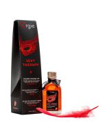 Набір для масажу Orgie – Sexy Therapy Strawberry (100 мл), їстівна розігрівальна олія + пір’їнка
