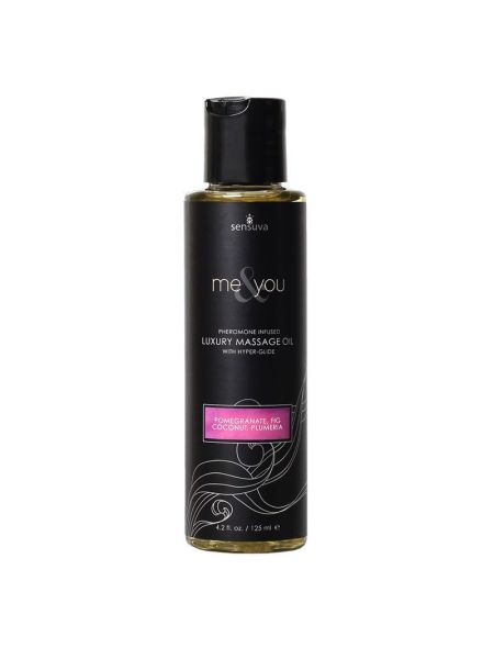 Масажна олія Sensuva Me&You Pomegranate, Fig, Coconut & Plumeria (125 мл) з феромонами