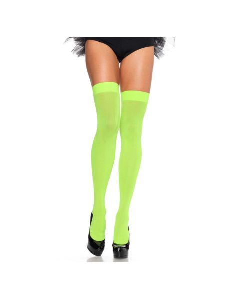 Щільні неонові панчохи Leg Avenue Nylon Thigh Highs Neon Green, One Size