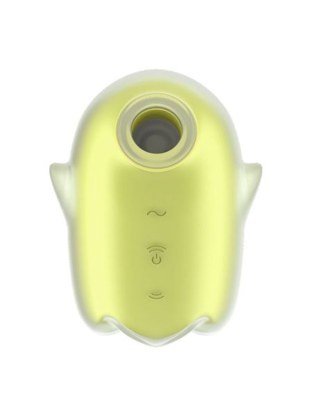 Вакуумний кліторальний стимулятор з вібрацією Satisfyer Glowing Ghost Yellow, світиться в темряві