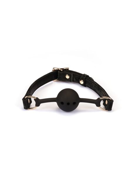 Повітропроникний кляп Liebe Seele Boudoir Amor Ball Gag Black, силіконова кулька, діаметр 4,3 см