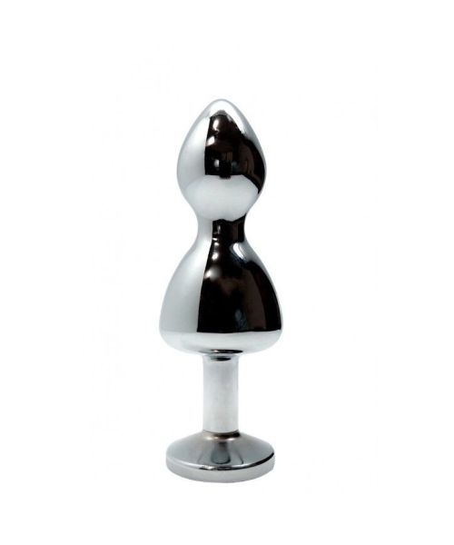 Металева анальна пробка Wooomy Lollypop Double Ball Metal Plug Red M, діаметр 3,1 см, довжина 9,4 см