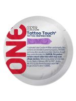 Презерватив ONE Tattoo Touch Purple, 1 шт, фіолетовий з рельєфом у вигляді татуювання