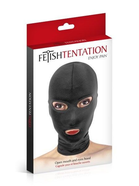 Капюшон для БДСМ з відкритими очима та ротом Fetish Tentation