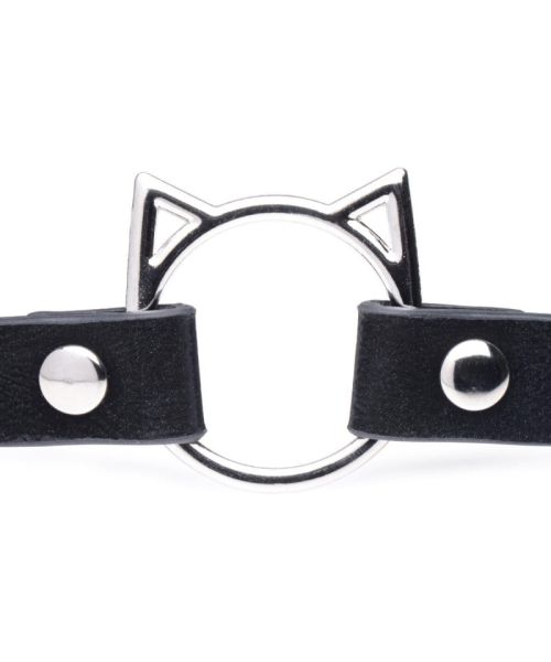Чокер Master Series Kinky Kitty Ring Slim Choker - Black