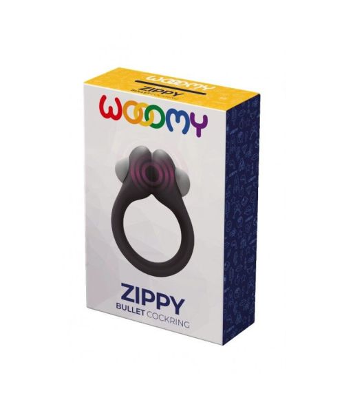 Ерекційне віброкільце Wooomy Zippy, 1 віброрежим, діаметр 3–4,2 см