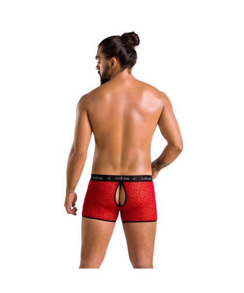 Чоловічі прозорі боксери Passion 046 SHORT PARKER L/XL Red, сітка, під леопард