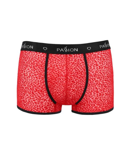Чоловічі прозорі боксери Passion 046 SHORT PARKER L/XL Red, сітка, під леопард