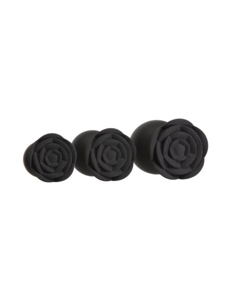 Набір силіконових анальних пробок BMS Roses Til’ Dawn Silicone Anal Plug Kit Starter Kit Black