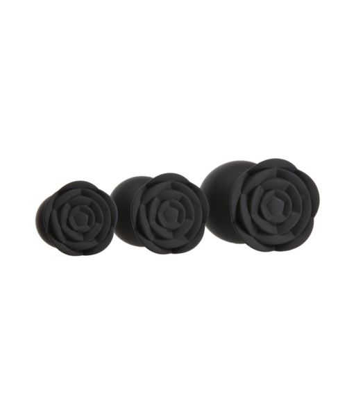 Набір силіконових анальних пробок BMS Roses Til’ Dawn Silicone Anal Plug Kit Starter Kit Black