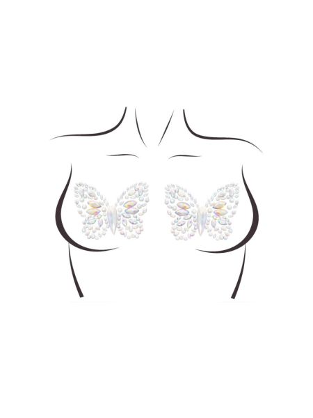 Пестис-метелики з кристалів Leg Avenue Chrysallis nipple sticker, наліпки, світяться у темряві