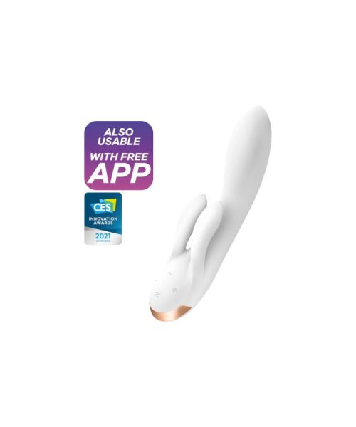 Смарт вібратор-кролик із подвійним відростком Satisfyer Double Flex White