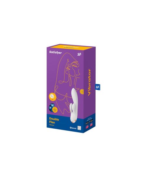 Смарт вібратор-кролик із подвійним відростком Satisfyer Double Flex White