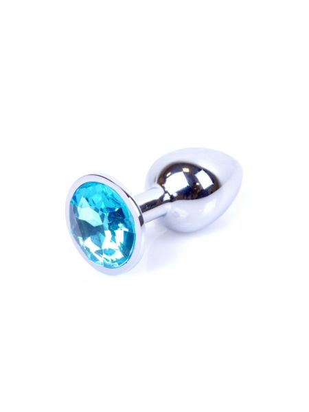 Анальна пробка - Jewellery Silver Plug - Light Blue