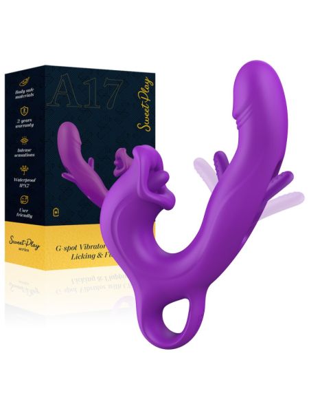 Вібратор - Erospace Sweet Play G-Spot Vibrator With Clitoral Licking & Flapping A17