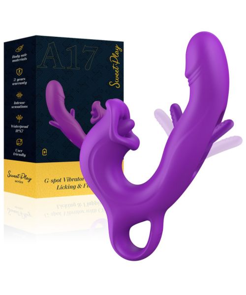 Вібратор - Erospace Sweet Play G-Spot Vibrator With Clitoral Licking & Flapping A17