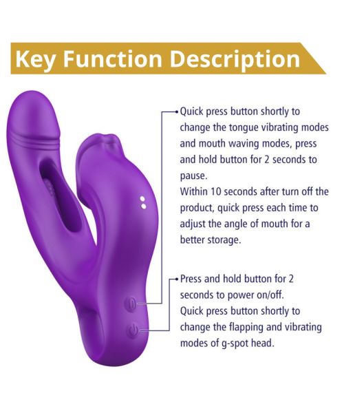 Вібратор - Erospace Sweet Play G-Spot Vibrator With Clitoral Licking & Flapping A17