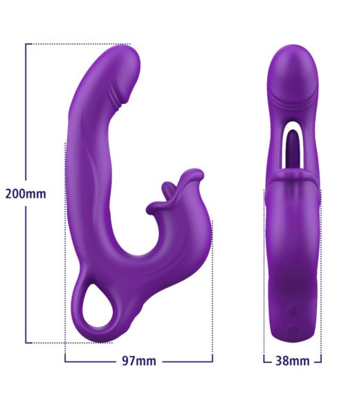 Вібратор - Erospace Sweet Play G-Spot Vibrator With Clitoral Licking & Flapping A17