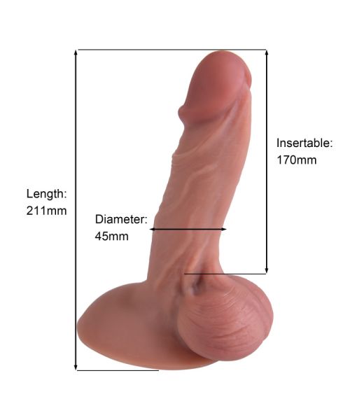Фалоімітатор - Erospace Natural Play Silicone Dildo D4, 21 см