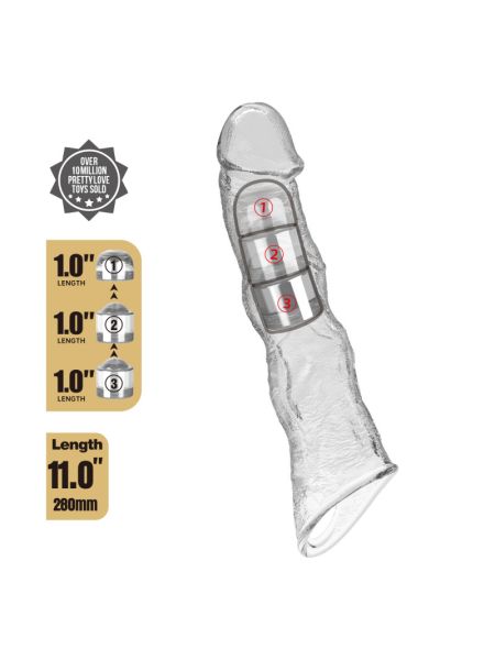 Подовжуюча насадка на член - Pretty Love Extension Penis Sleeve Clear, 28 см