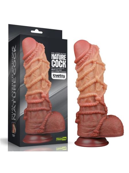 Фалоімітатор - Dual-Layered Silicone Cock With Rope 10.5" Flesh