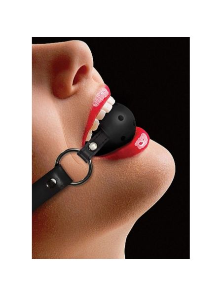 Кляп - Ouch! Ball Gag With Leather Straps Black