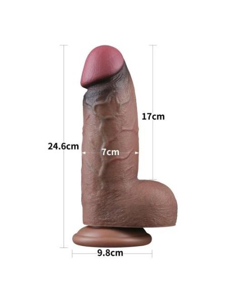 Фалоімітатор - Dual-Layered Silicone Cock XXL 9.5" Brown