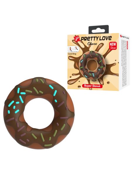 Ерекційне кільце - Pretty Love Choco Super Donut Silicone Cock Ring