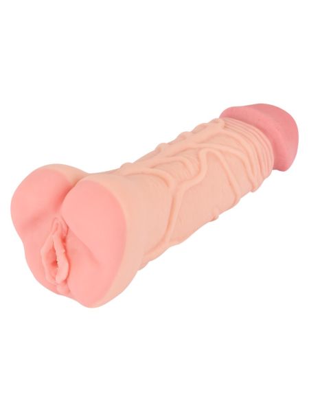 Насадка+мастурбатор - Nature Skin 2in1 Extension+Masturbator (+8 см)
