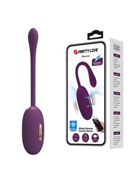 Віброяйце - Pretty Love Doreen Electric Shock Egg Purple (App)
