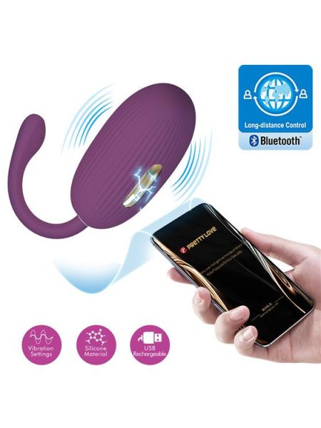 Віброяйце - Pretty Love Doreen Electric Shock Egg Purple (App)
