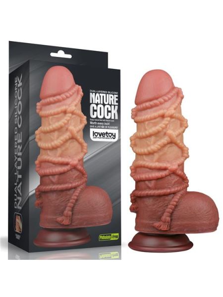 Фалоімітатор - Dual-Layered Silicone Cock With Rope 9.5" Flesh #2