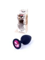 Анальна пробка - Jewellery Silicone Black Plug M Pink