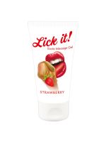 2в1 лубрикант та масажна олія - Lick It! Strawberry, 50 мл