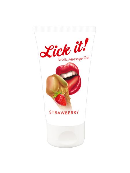 2в1 лубрикант та масажна олія - Lick It! Strawberry, 50 мл