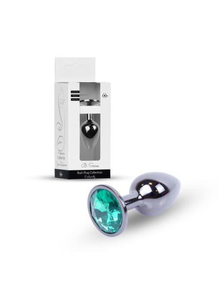 Анальна пробка - Jewellery Dark Silver Plug Green