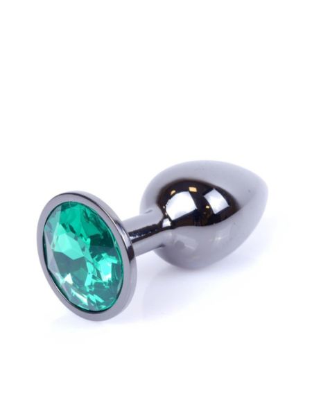 Анальна пробка - Jewellery Dark Silver Plug Green