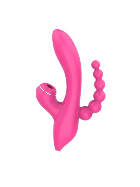 Вібратор - Erospace Sweet Play Sucking Vibrator With Anal Beads A3