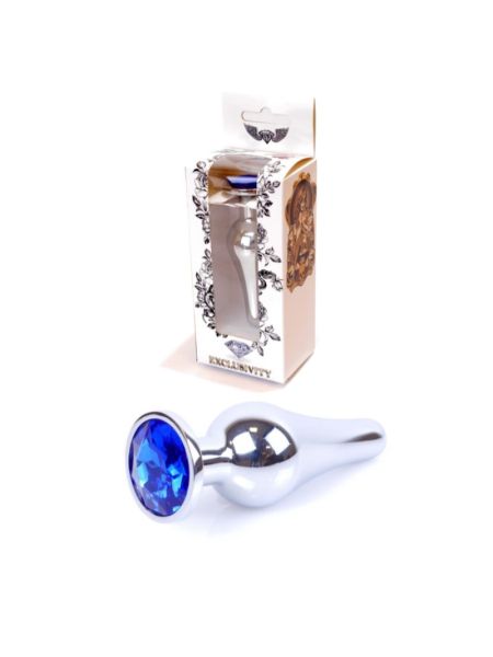 Анальна пробка - Jewellery Silver BUTT PLUG- Dark Blue