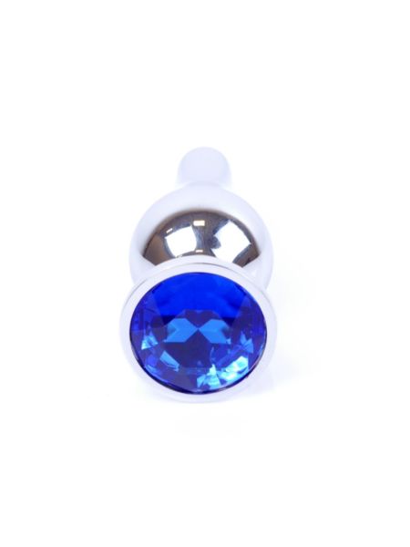Анальна пробка - Jewellery Silver BUTT PLUG- Dark Blue