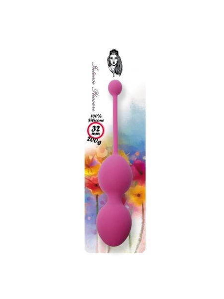 Вагінальні кульки - Silicone Kegel Balls Dark Pink, 32 мм, 200 г