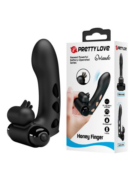 Насадка на палець - Pretty Love Orlando Honey Finger Vibrator Black