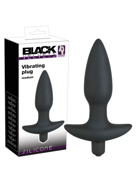 Анальна пробка - Black Velvet Vibrating Plug Medium