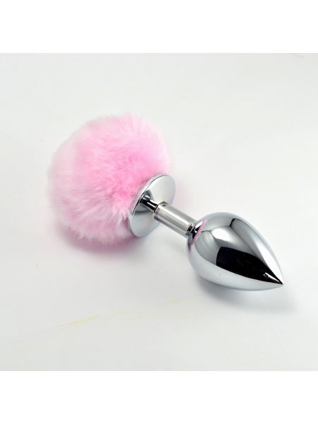 Анальна пробка - Heavy Metal Anal Plug Pompon L Pink