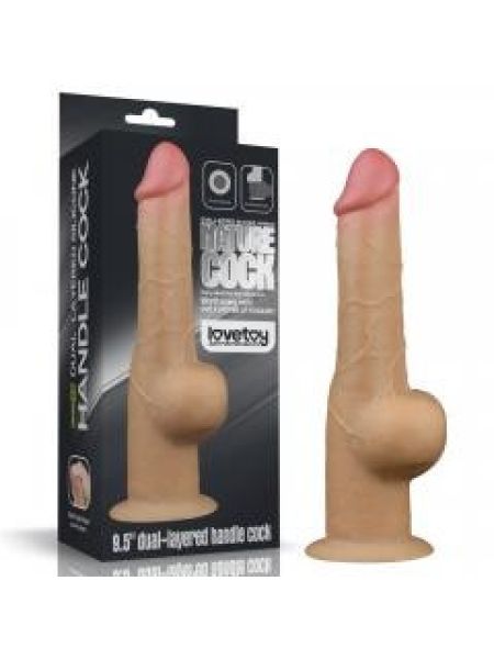 Фалоімітатор - Dual-Layered Handle Cock 9.5" Flesh