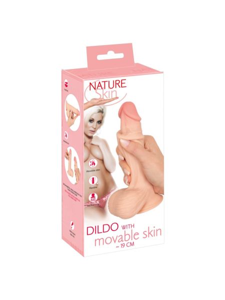 Фалоімітатор - Nature Skin Dildo With Movable Skin, 19 см